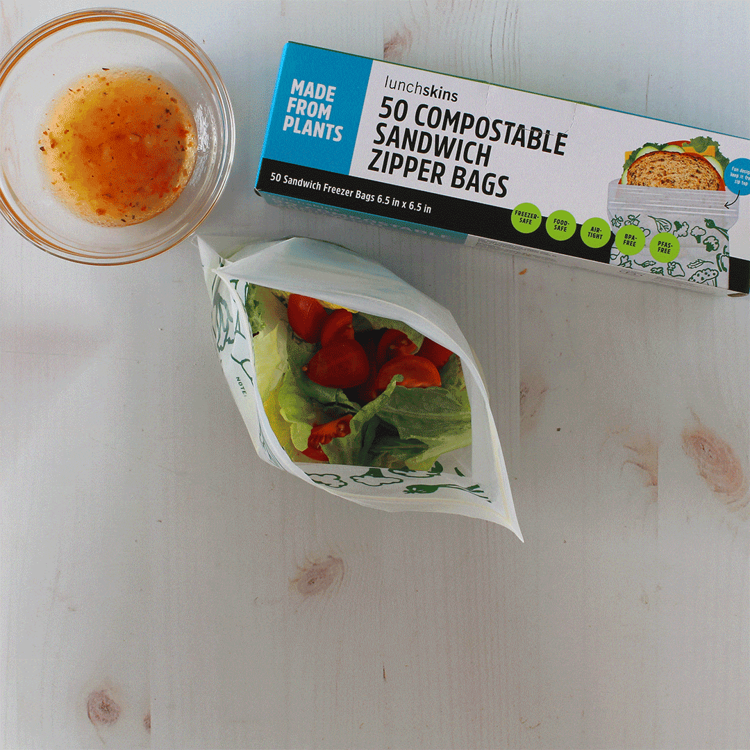 Image of Ziptop Compostable Freezer-Safe Sandwich Storage Bags - Lunchskins